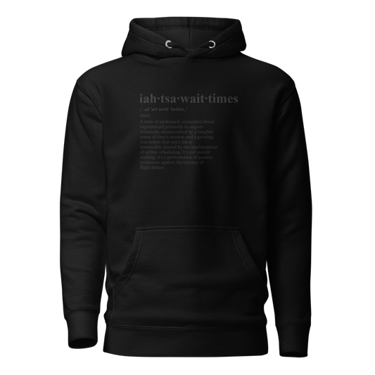 Gray t-shirt displaying a graphic representing missed connections and Houston airports.