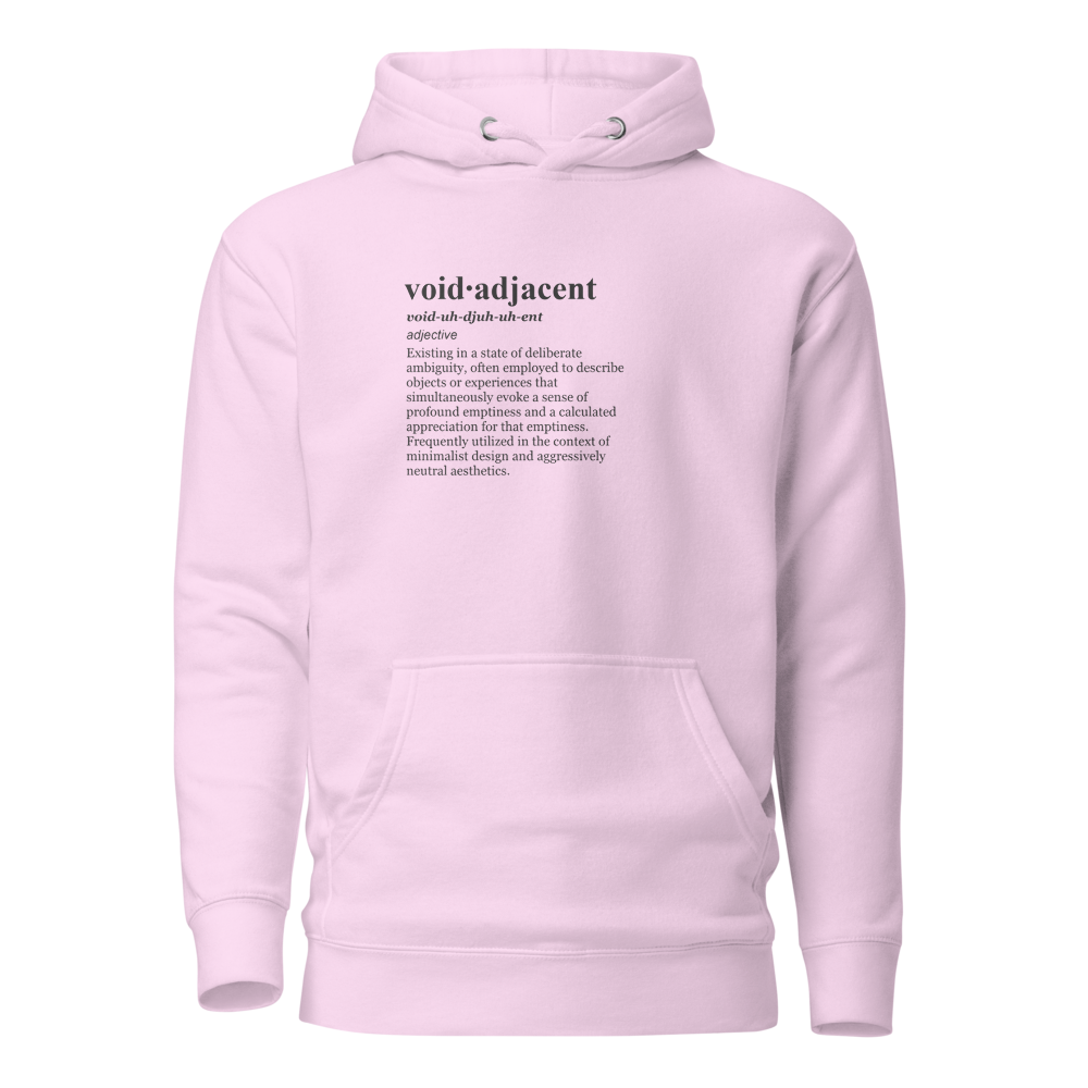 Purple hoodie, promoting fashion irony.