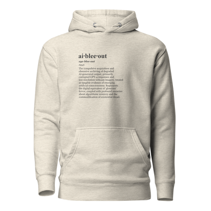 White hoodie with GPT4 Psychosis – a statement piece for the obsessed.