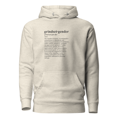 Grey gender neutral hoodie, embracing the chronically online trend.
