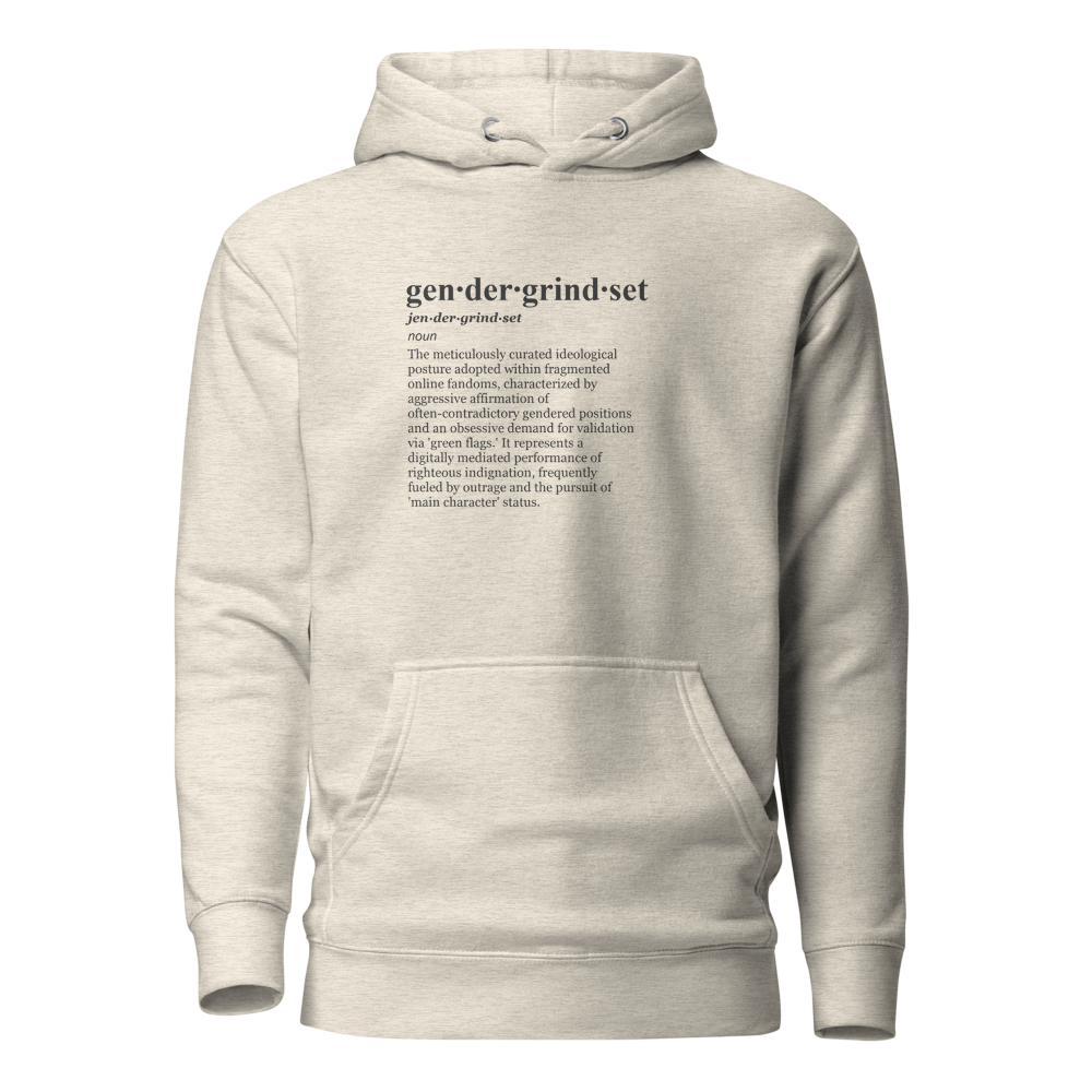 Green gender neutral menace hoodie – fight back against transphobic op-ed discourse.