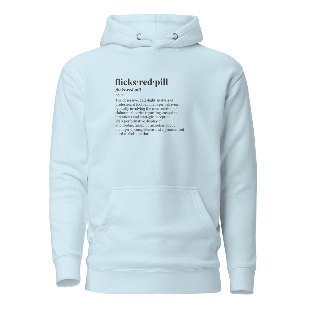 Delulu Football Prediction: Beige Flag football shirt, black hoodie