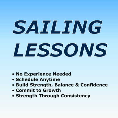 Sailing lessons near you advertisement highlighting beginner sailing classes with no experience needed and flexible scheduling