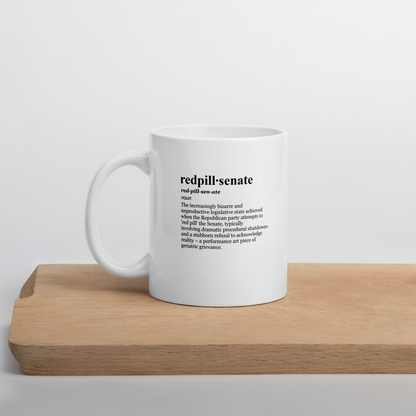 Alpha grindset chaos: Beige rage meltdown – a glossy white ceramic coffee mug set.