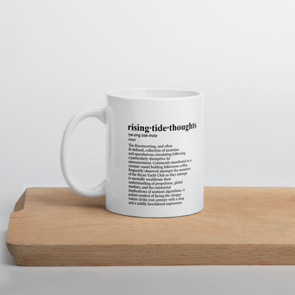 Modern silver ceramic coffee mugs – Bryan Yacht Club Mug for tech.
