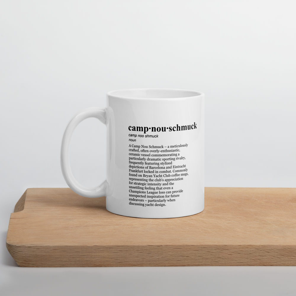 Frankfurt soccer mug, Barcelona vs Frankfurt brew, ceramic mugs.