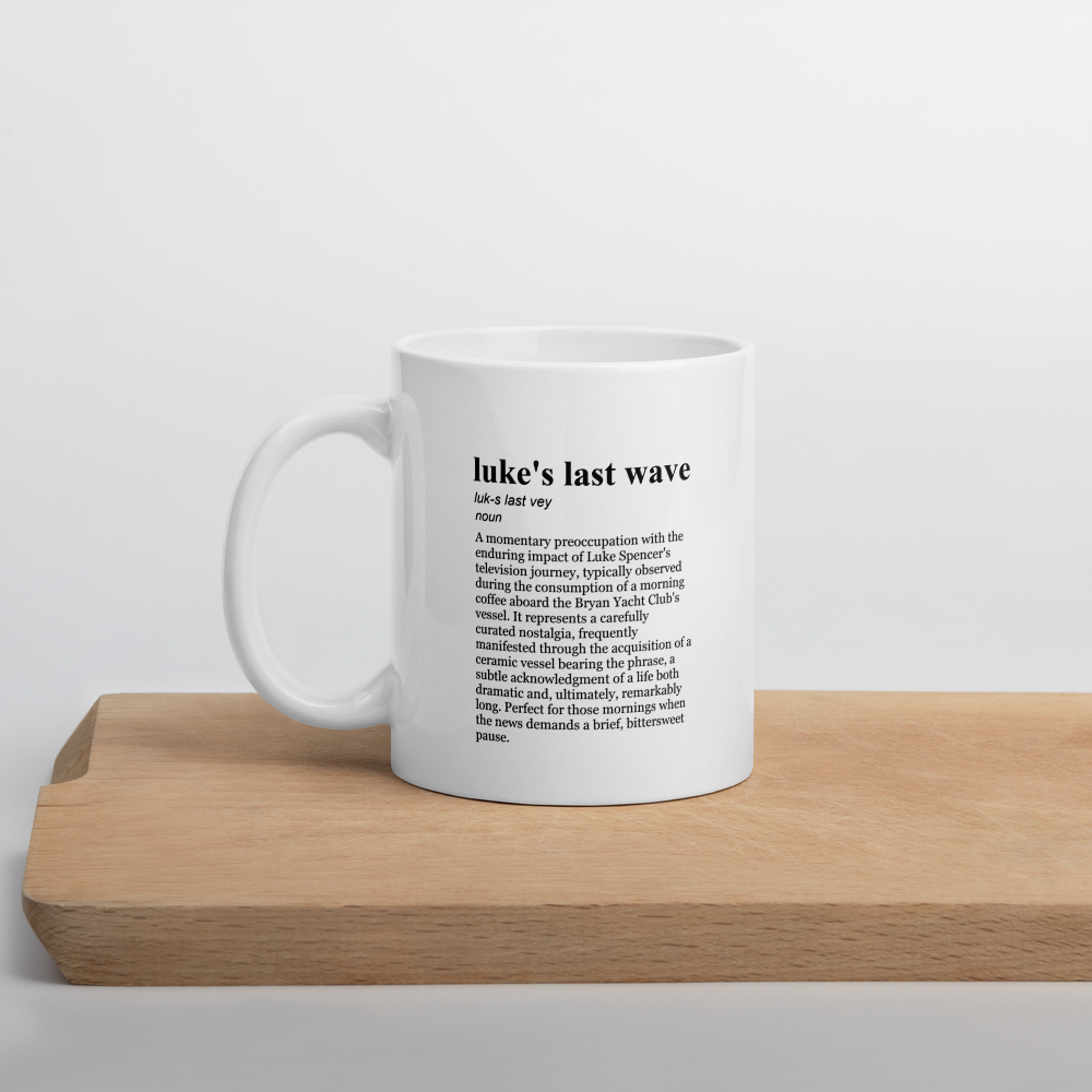 Beachside Brew coffee mugs - glossy white ceramic design.