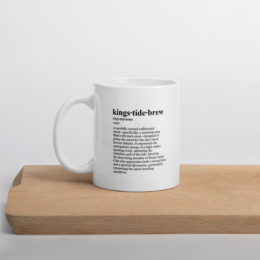 Glossy white ceramic coffee mugs, a David Movie Mug.