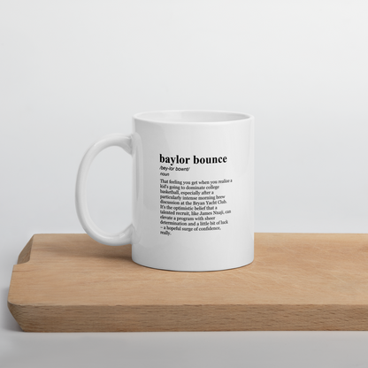 Black ceramic coffee mugs, a stylish addition to any Baylor Basketball collection.