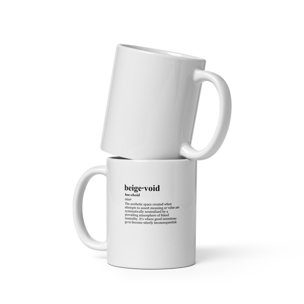 Metallic gold ceramic coffee mugs - adding a touch of ironic glamour.