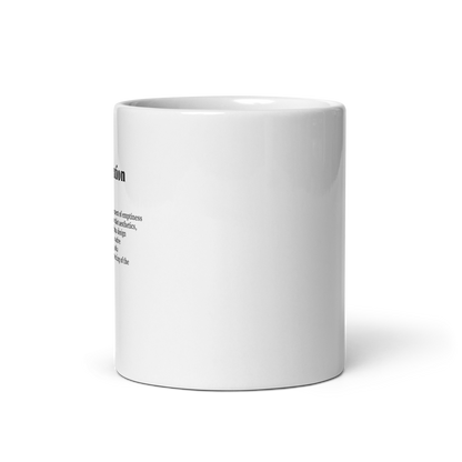 Beige ceramic coffee mugs - ideal for fashion irony and design.