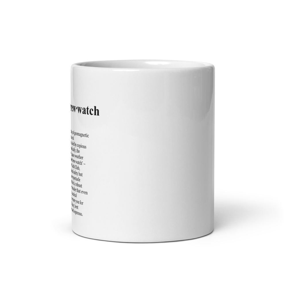 Charcoal grey ceramic coffee mugs - Geomagnetic Storm Mug.