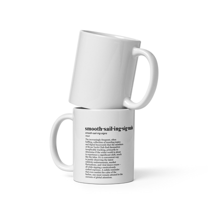 Glossy white ceramic coffee mugs – perfect for AI investment news.