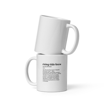 White ceramic coffee mugs, a yacht club mug for a calming perspective.
