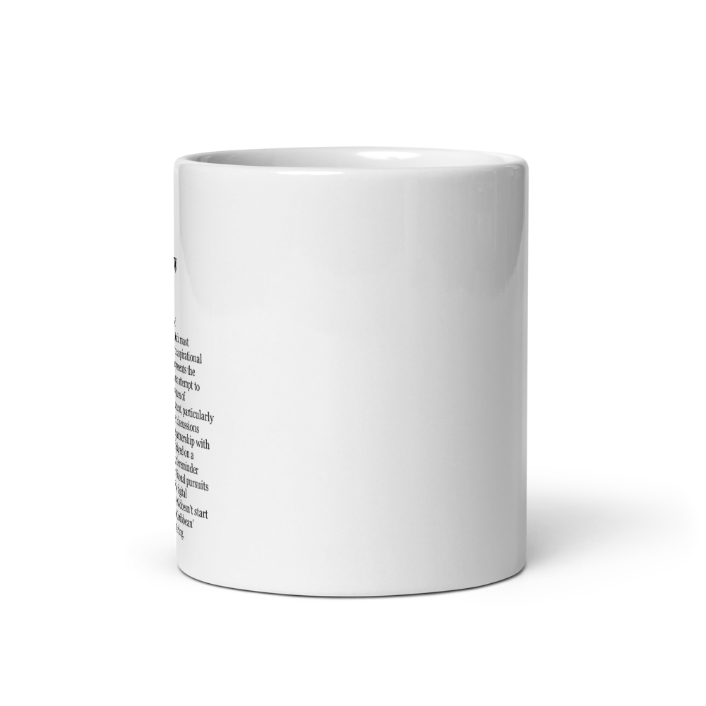 Sora’s Future mug in a sleek black color, a yacht club mug.
