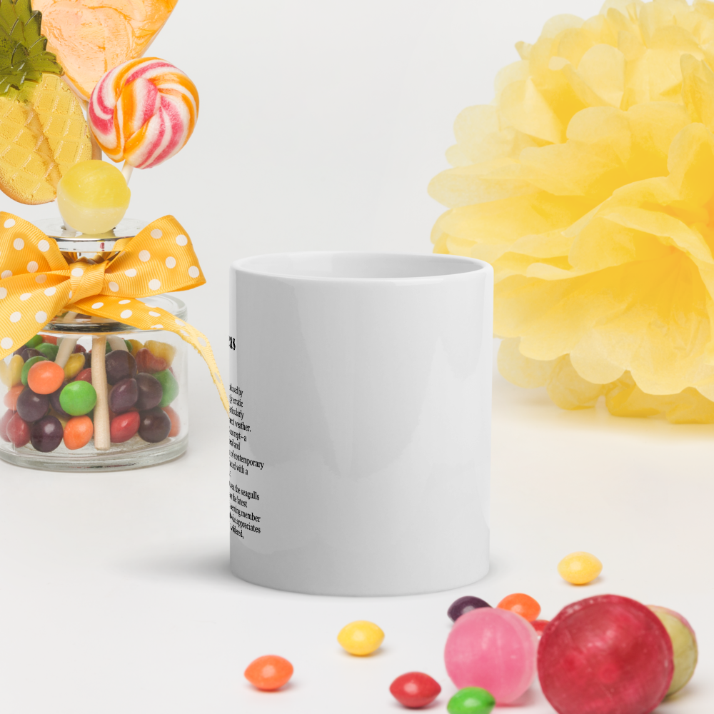 Glossy white ceramic coffee mugs - Aggressive Bird Mug