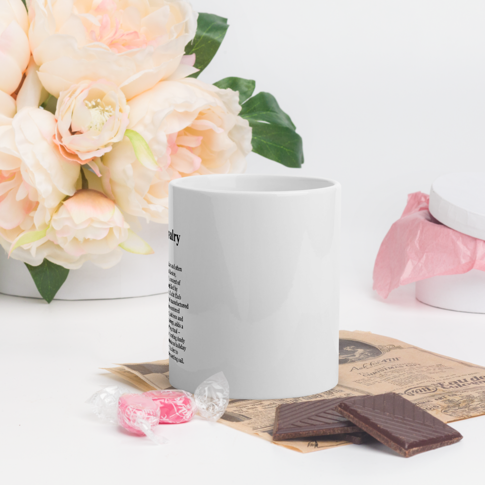 Glossy white ceramic coffee mugs, Heated Rivalry Mug for coffee & chaos.