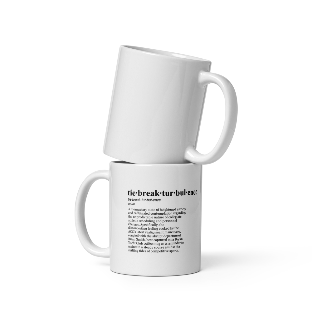 Glossy white ceramic coffee mugs – Coffee Mug Chaos for a morning brew.