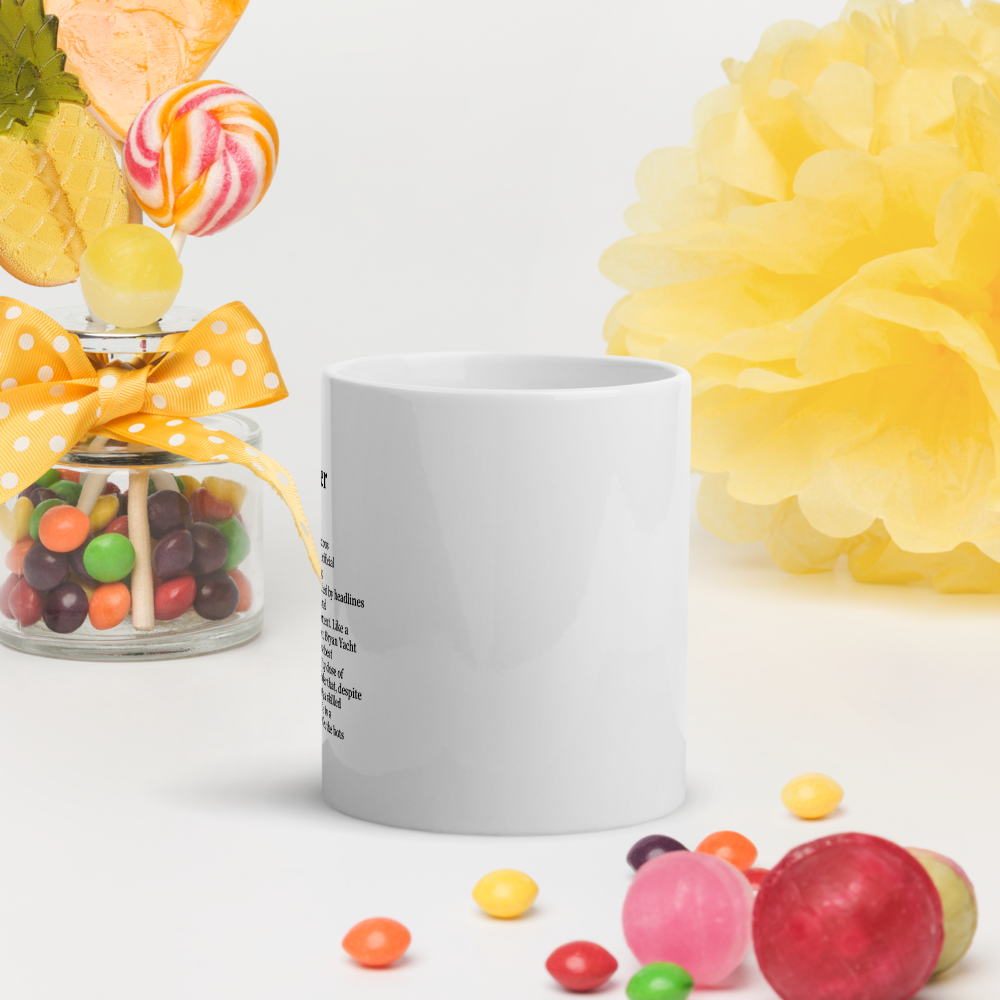 Yellow ceramic coffee mug, a tech mug for pondering the AI takeover mug.