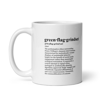 Glossy white ceramic coffee mugs - Alpha Prince Greenwashing.