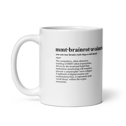 Zesty MMT grindset ceramic mugs - a crypto brainrot avalanche in beige.