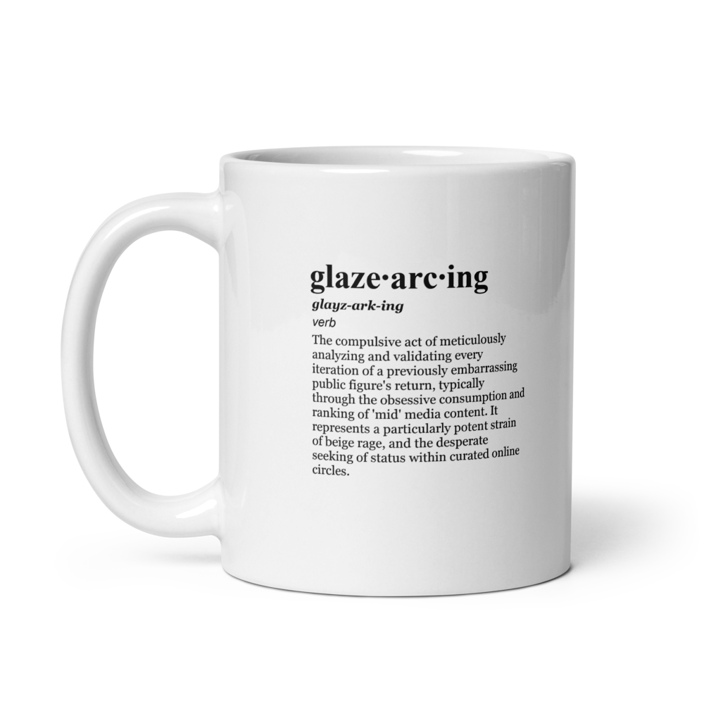 Glossy beige ceramic mug – corecore return aesthetic