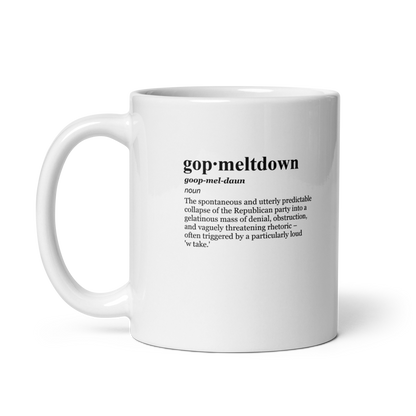 Trump slime mold ceramic mugs:  W take supremacy in a glossy white ceramic mug.
