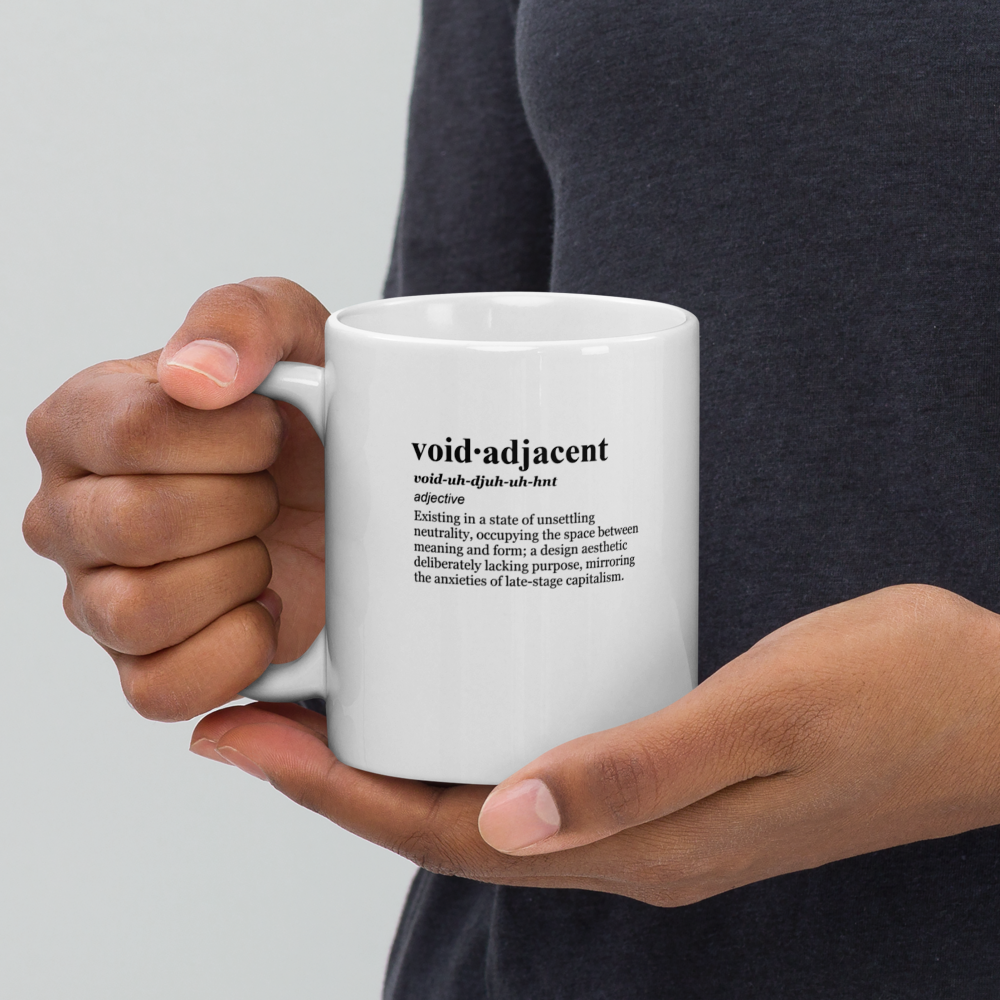 Light gray ceramic coffee mugs - postmodern design accents