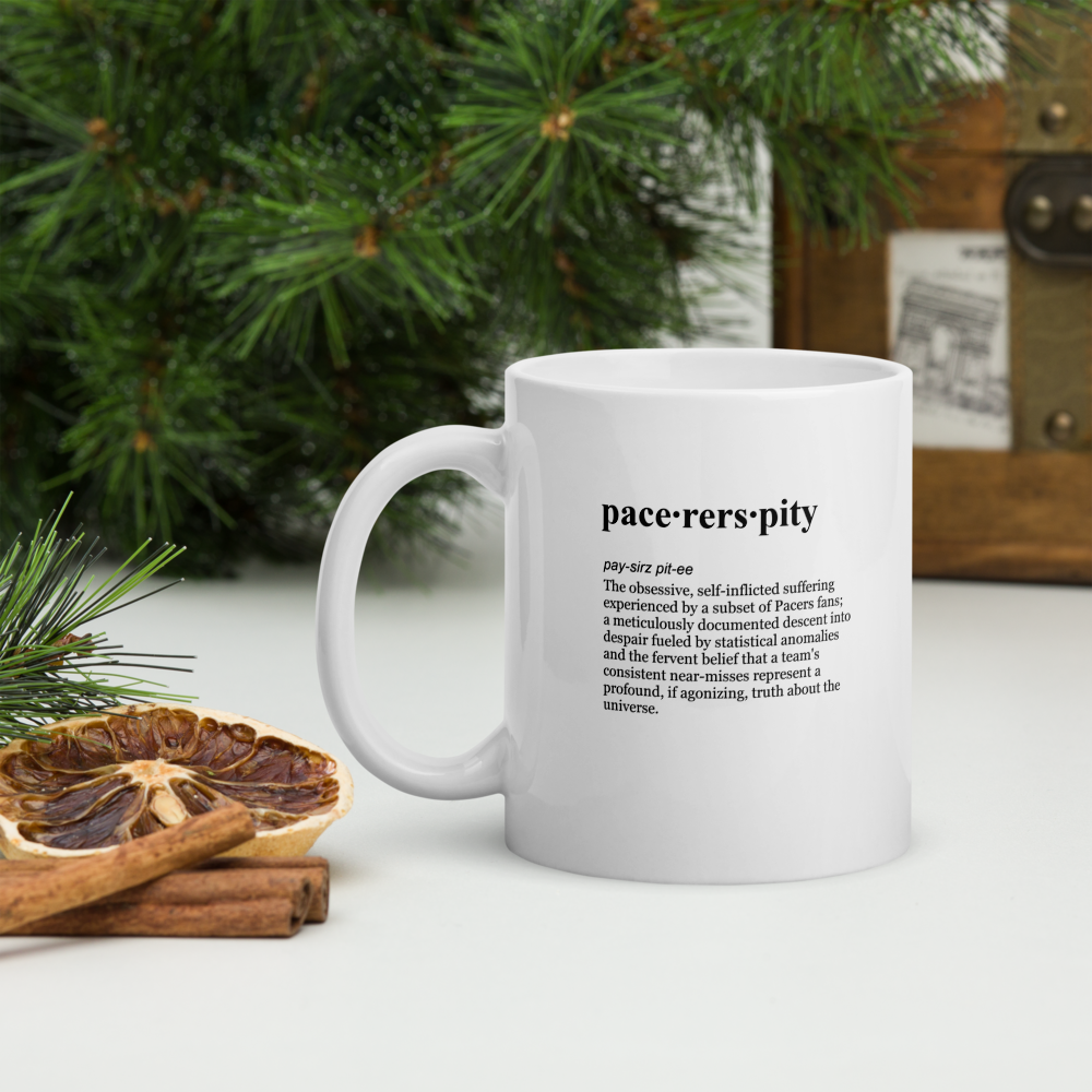 Redpill Pacers Analytics: Deepen your appreciation with this blue ceramic coffee mug – ideal for corerot fans.