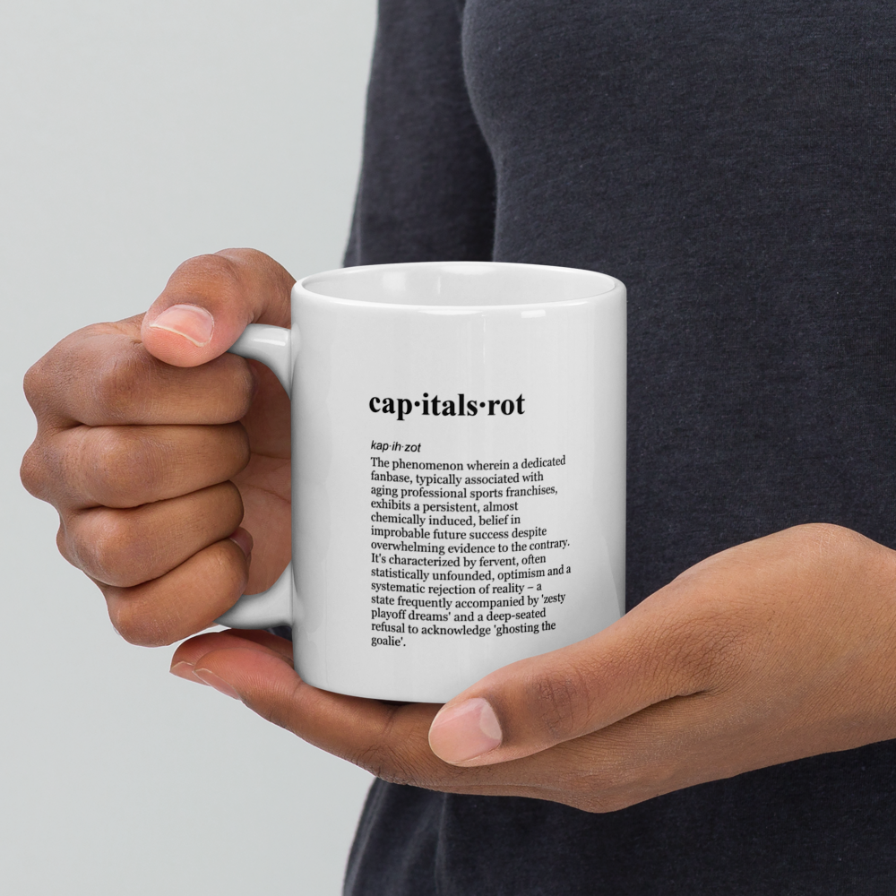Redpilled fanbase ceramic mugs: a fanum tax statement for the Capitals’ decline.