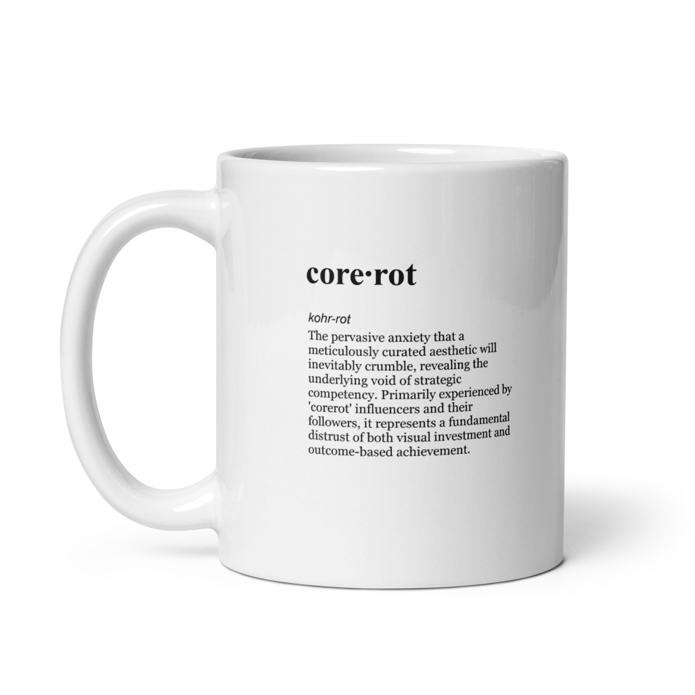 White ceramic mugs - maximalist malfunction defense illusion