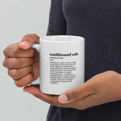Red ceramic coffee mugs, Jaguars Coffee for a spirited discussion.