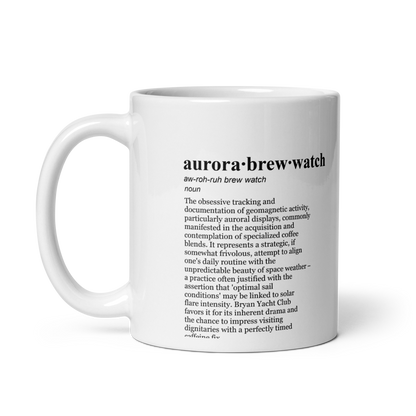 Strong Geomagnetic Storm Mug in a sleek, glossy black finish.