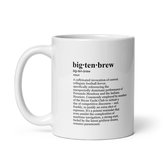 Glossy white ceramic coffee mugs featuring Fernando Mendoza – a perfect College Football Brew!