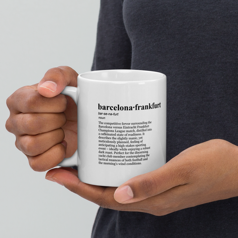 Glossy white ceramic mug - a Teamgeist coffee mug for a steady hand and strong brew.