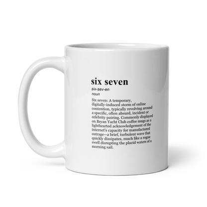 White ceramic coffee mugs, a Brady Cook ‘In-N-Out’ mug.