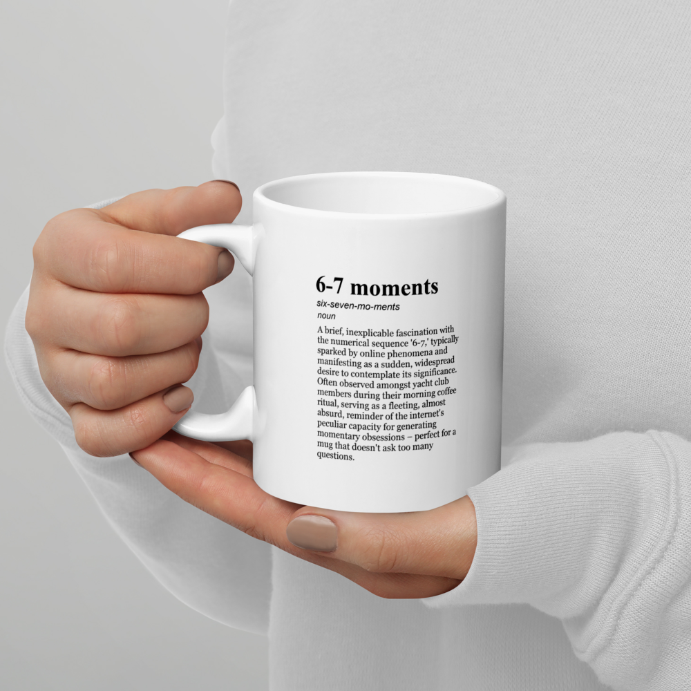6-7 In-NOut Meme Mug – a white ceramic coffee mug.