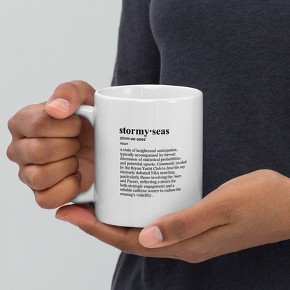 Glossy white ceramic coffee mugs - a great gift for game day.