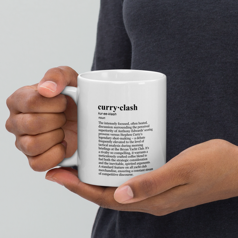 Glossy teal ceramic coffee mug, Edwards Curry rivalry sports coffee mug.