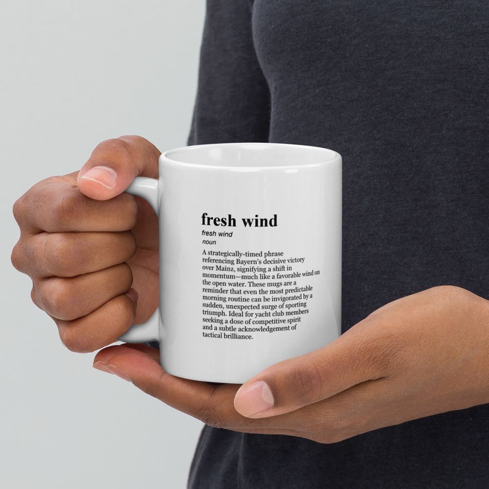 Cream ceramic coffee mugs – a German football mug for any fan.