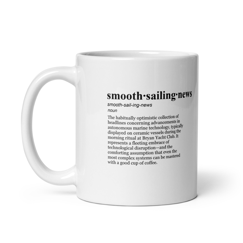 Glossy white ceramic coffee mug, perfect for the Tech & Coffee lover.