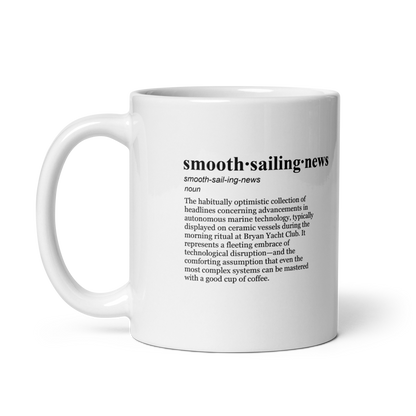 Future of Sailing ceramic mug – grey, a perfect yacht club morning brew.