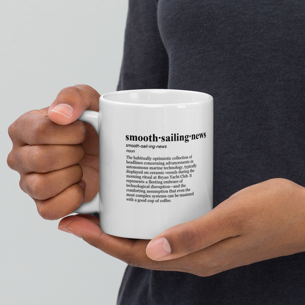 Future of Sailing ceramic mug – grey, enjoy your morning brew.