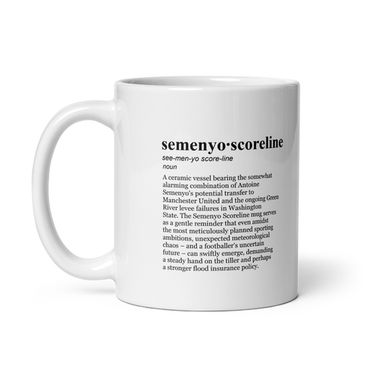 Glossy green ceramic coffee mug, Semenyo Mug for football fans.