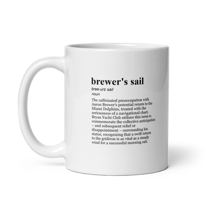 Glossy white ceramic coffee mugs – perfect for the morning brew and Dolphin news!