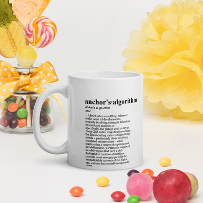 Silver ceramic coffee mugs – AI Mug for morning brew and yacht club.