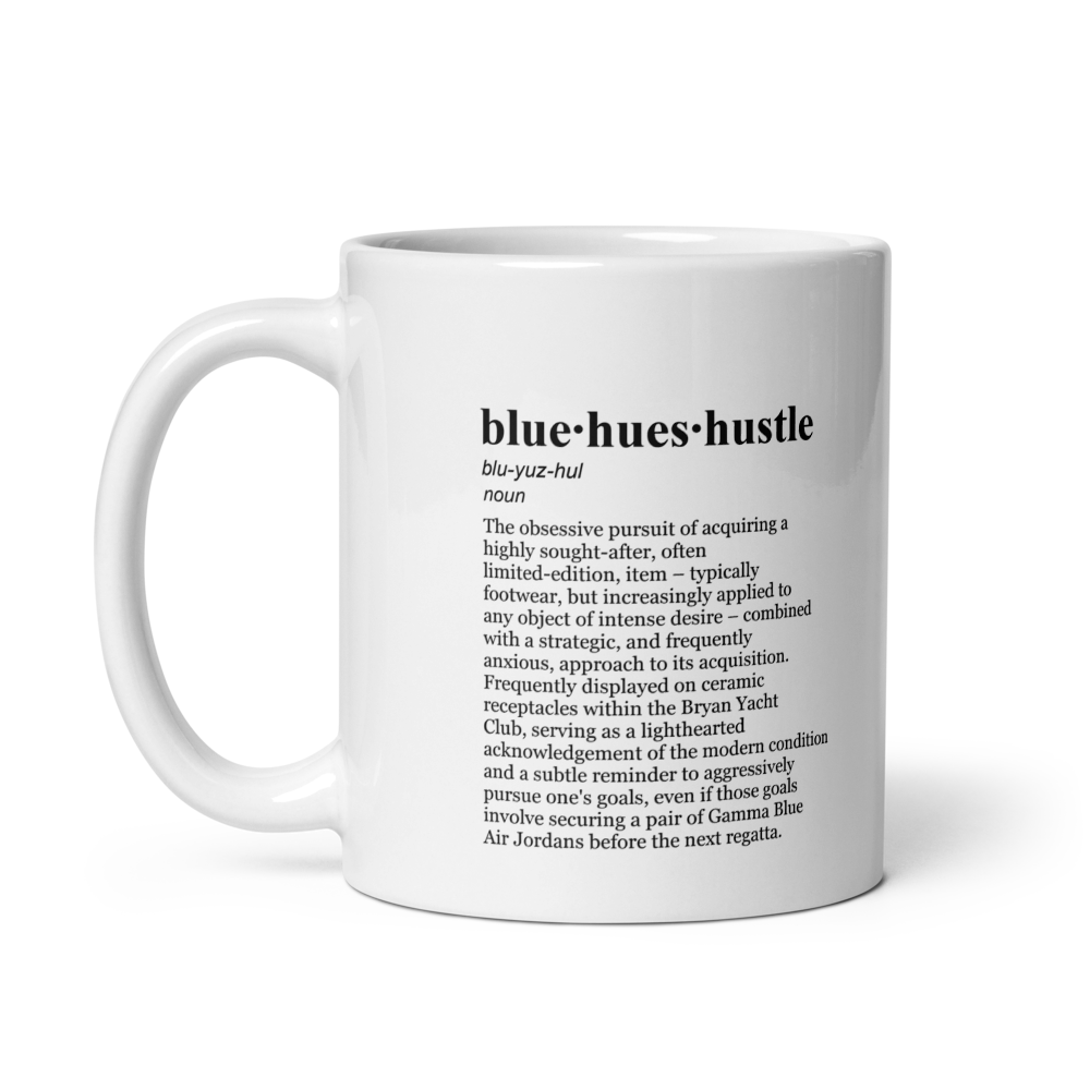 Blue Jordan 11 Gamma Blue Mug - Collector’s Coffee Mug for Yacht Club Hustle