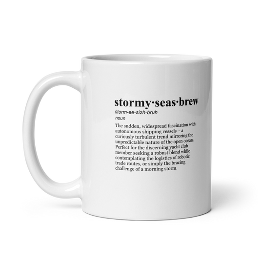 Glossy white ceramic coffee mugs - perfect for the Maritime Tech Mug!