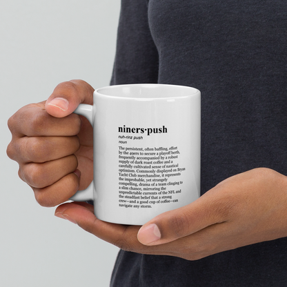 Light gray ceramic 49ers mug, Bay Area Sports Mug.