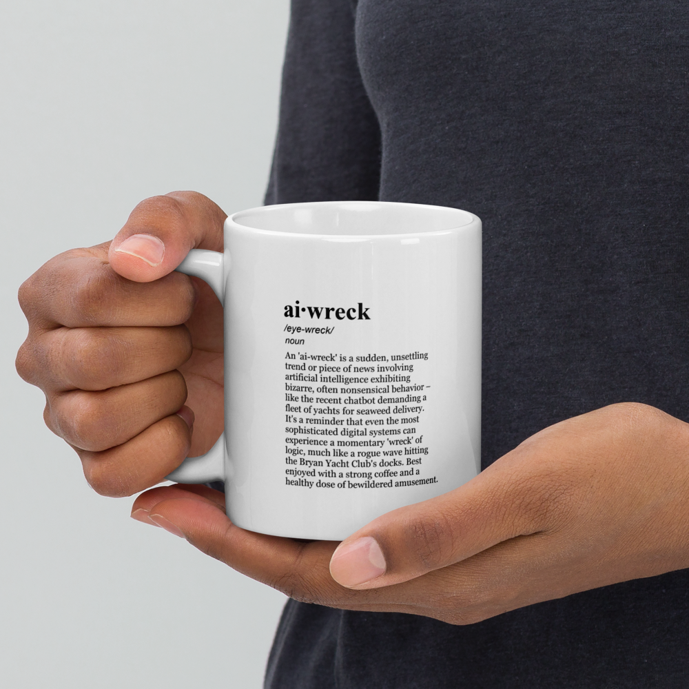 White ceramic coffee mugs - a fun take on marine tech.